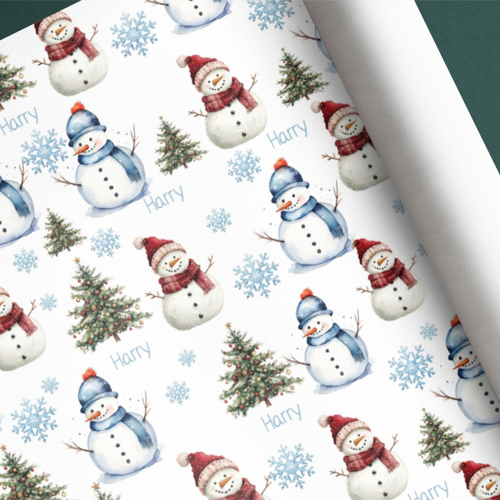 Snowmen Name Gift Wrap