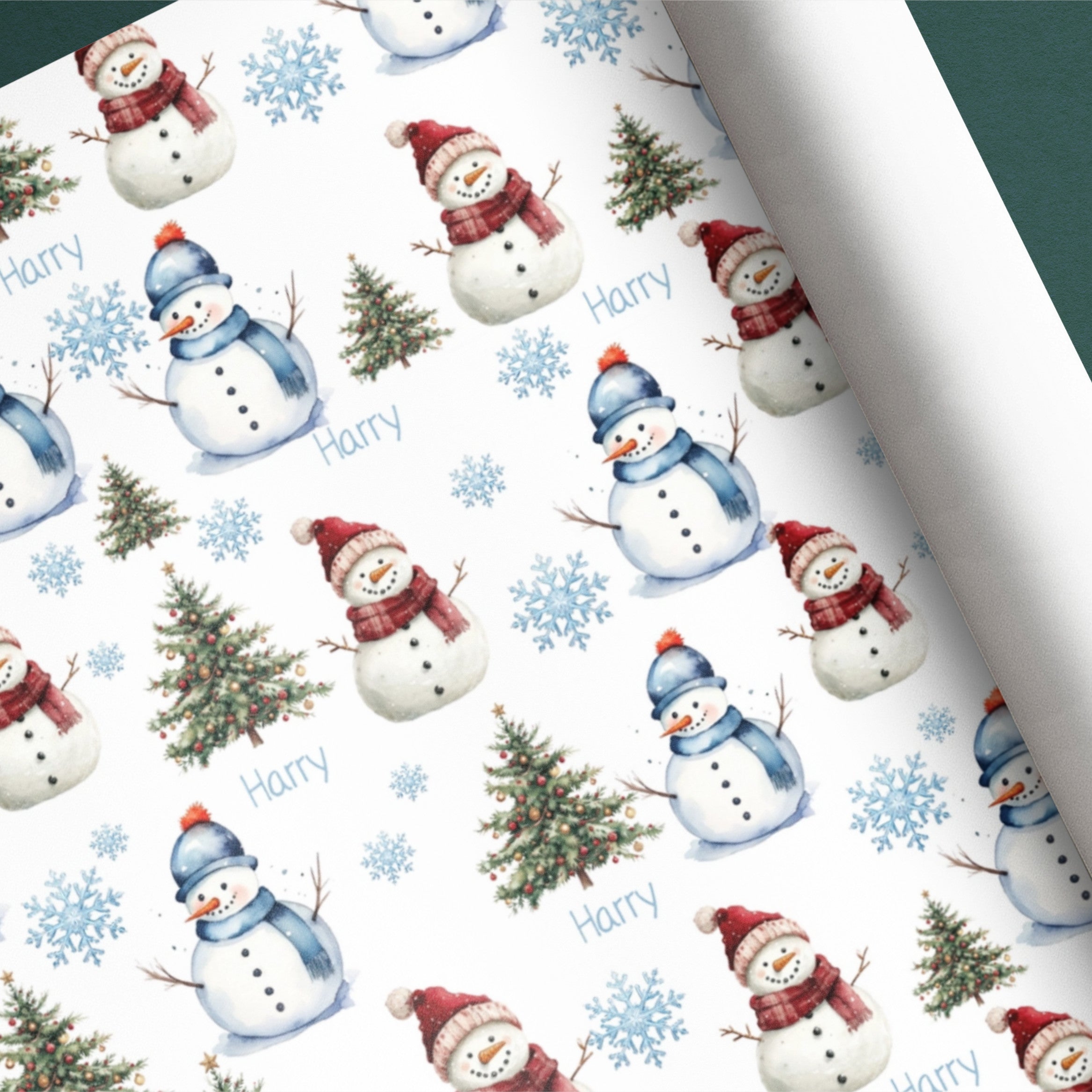 Snowmen Name Gift Wrap