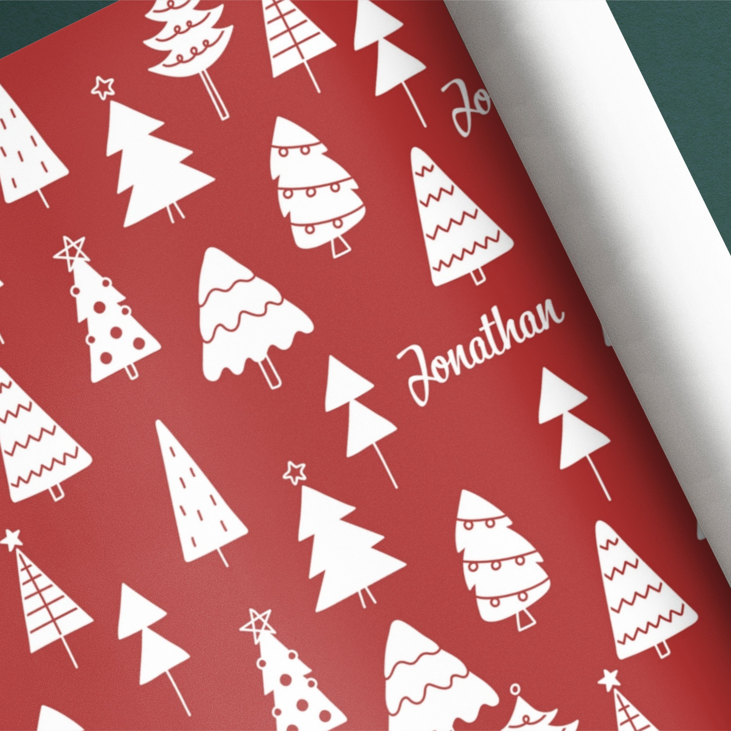 Christmas Trees Name Gift Wrap