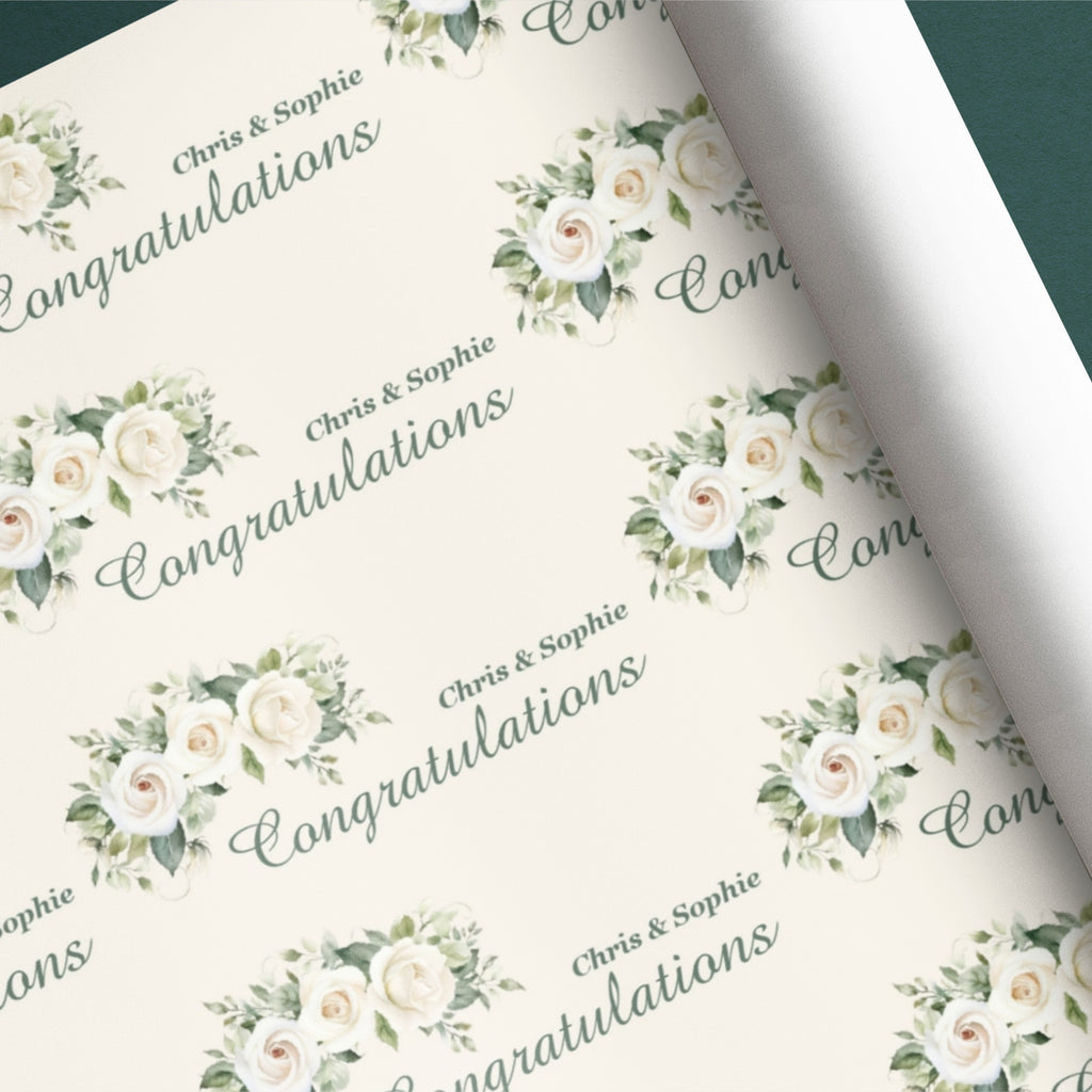 Congratulations Wedding Name Gift Wrap