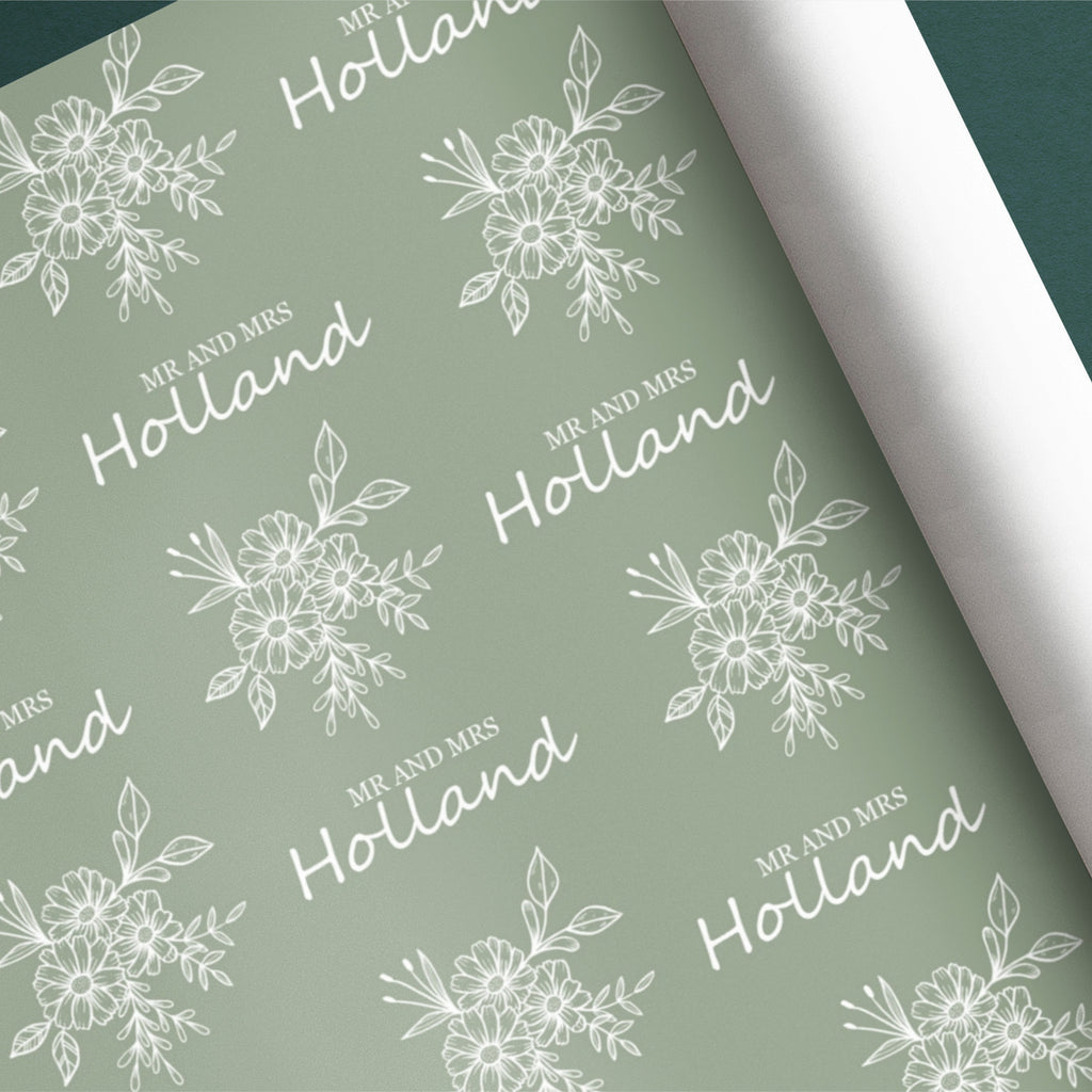 Bouquet Wedding Name Gift Wrap