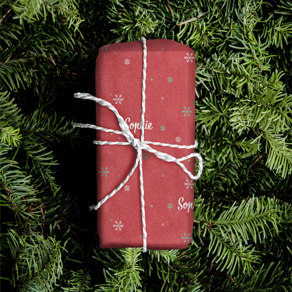 Snowflakes Name Gift Wrap