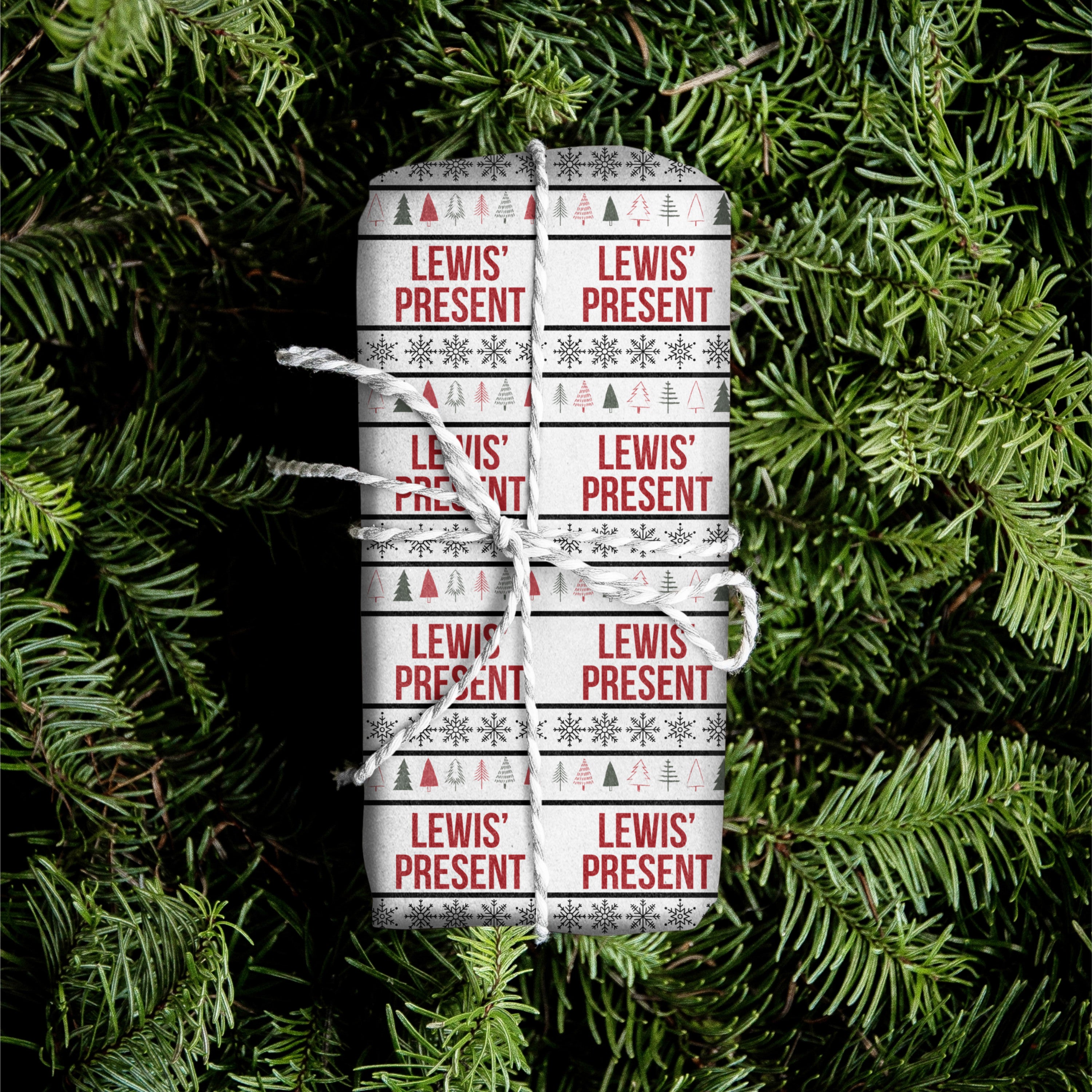 Christmas Present Name Gift Wrap
