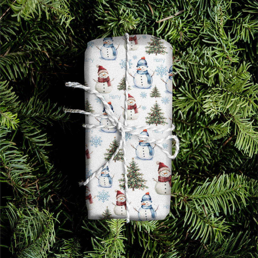 Snowmen Name Gift Wrap