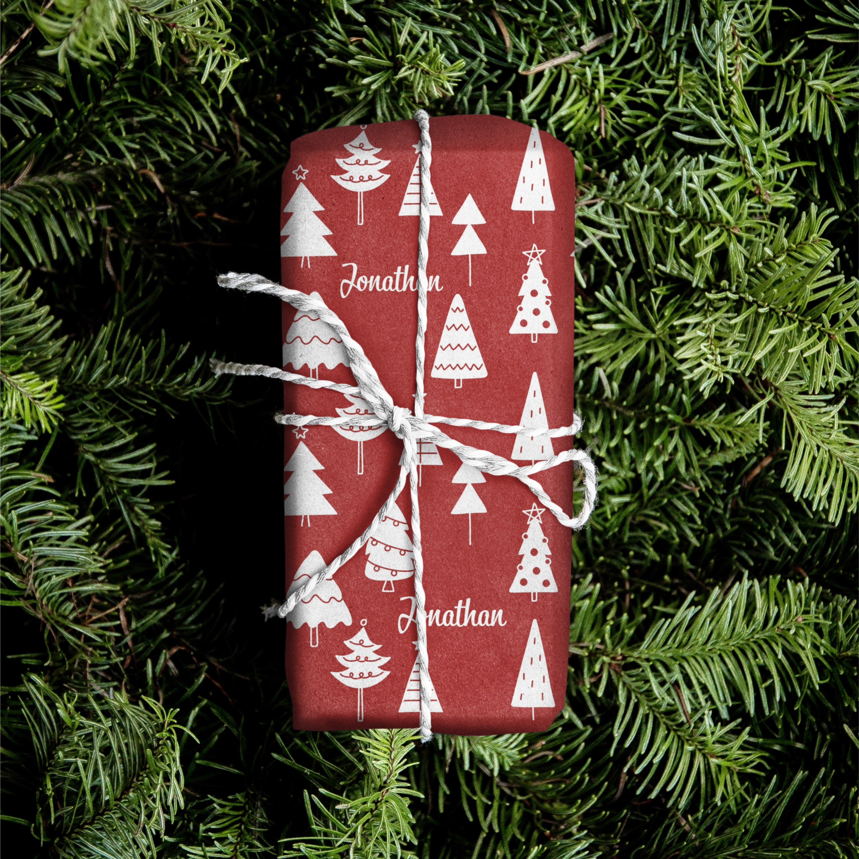 Christmas Trees Name Gift Wrap