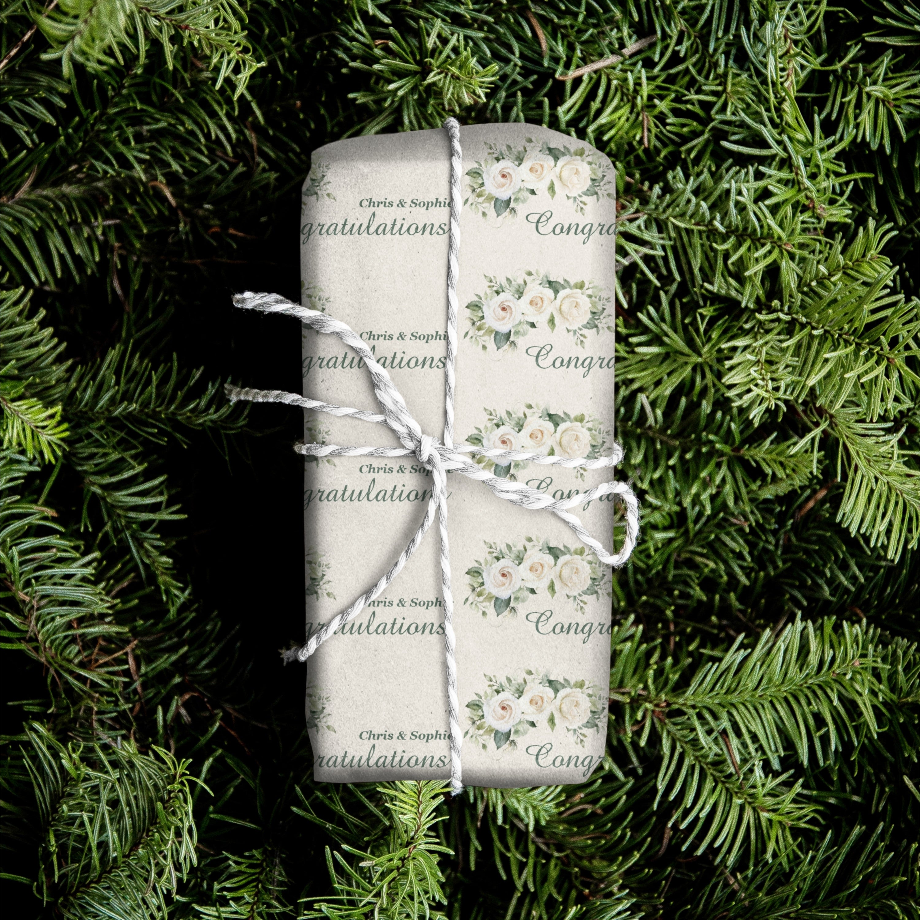 Congratulations Wedding Name Gift Wrap
