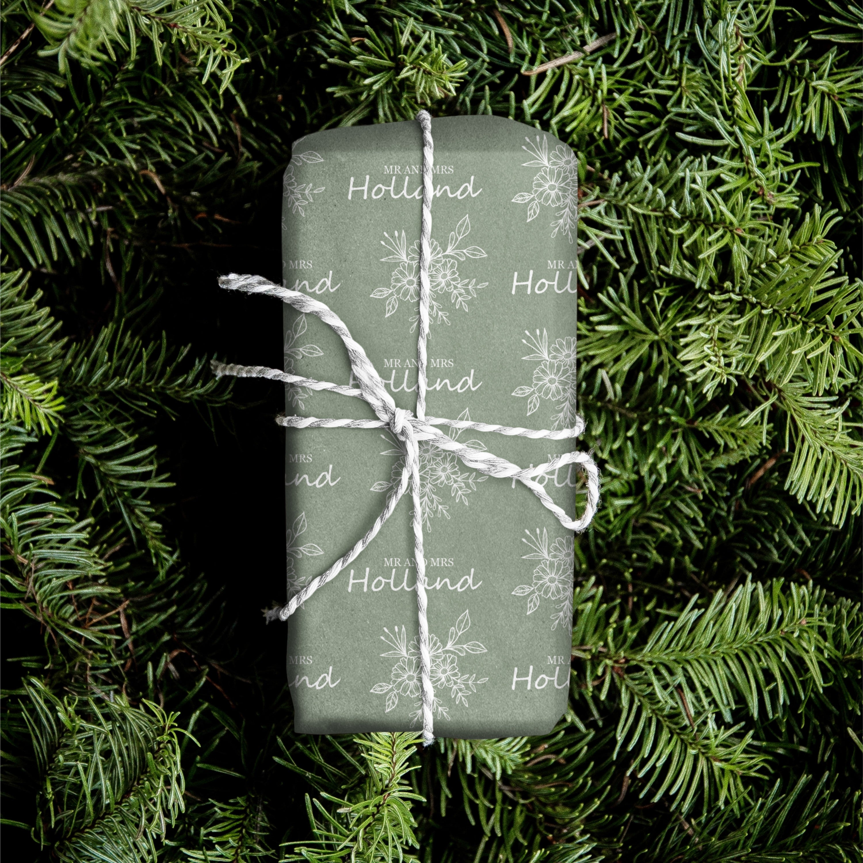 Bouquet Wedding Name Gift Wrap