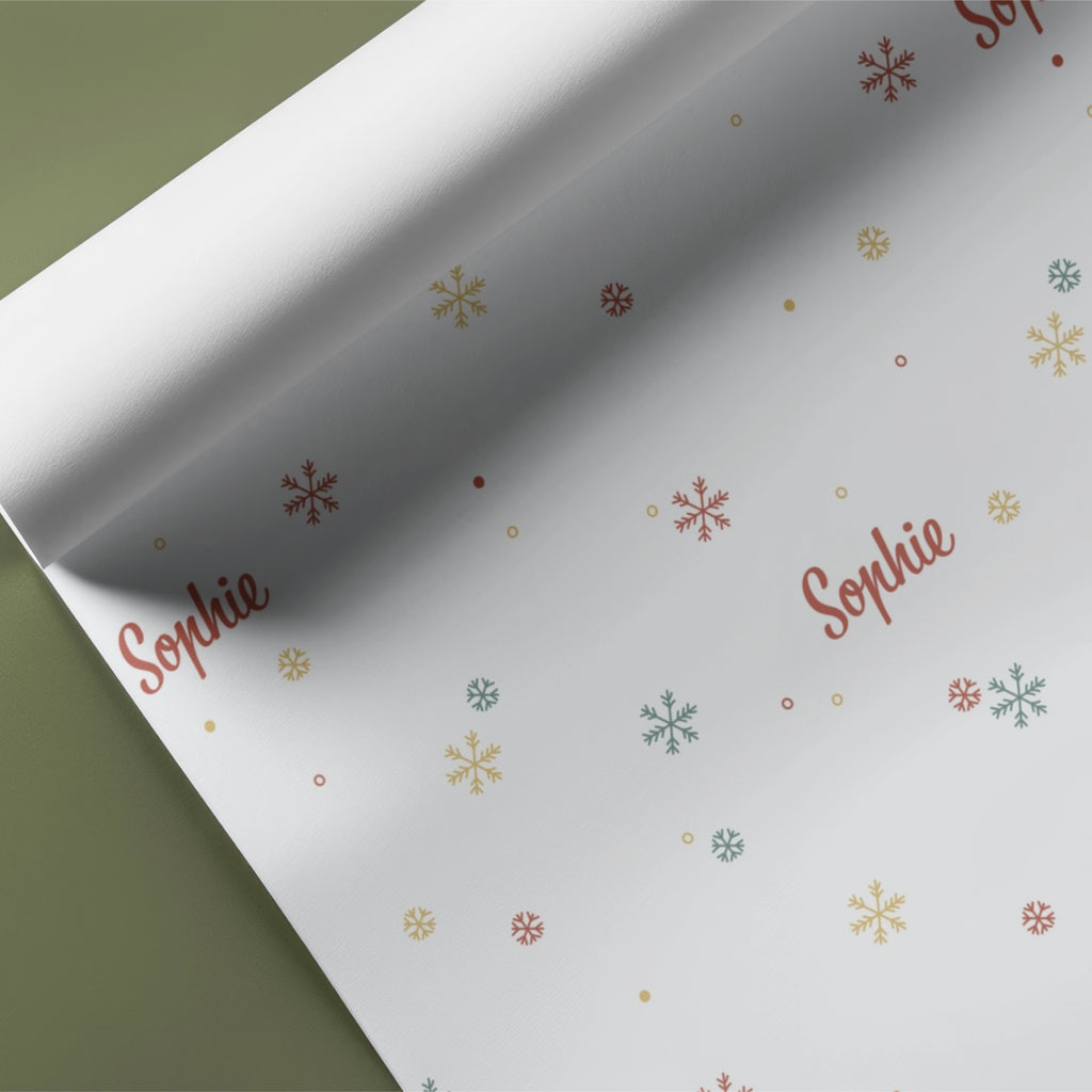 Snowflakes Name Gift Wrap