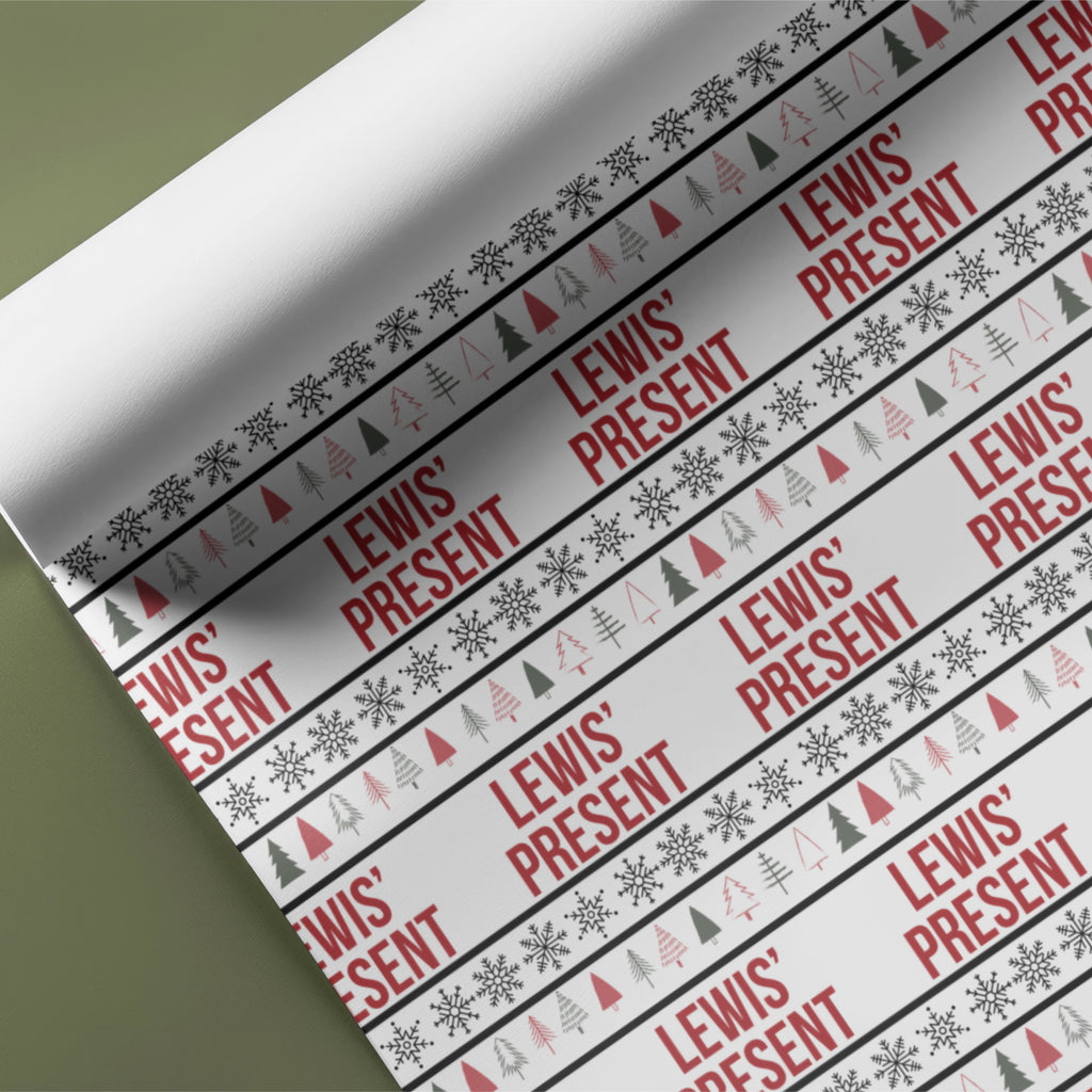 Christmas Present Name Gift Wrap