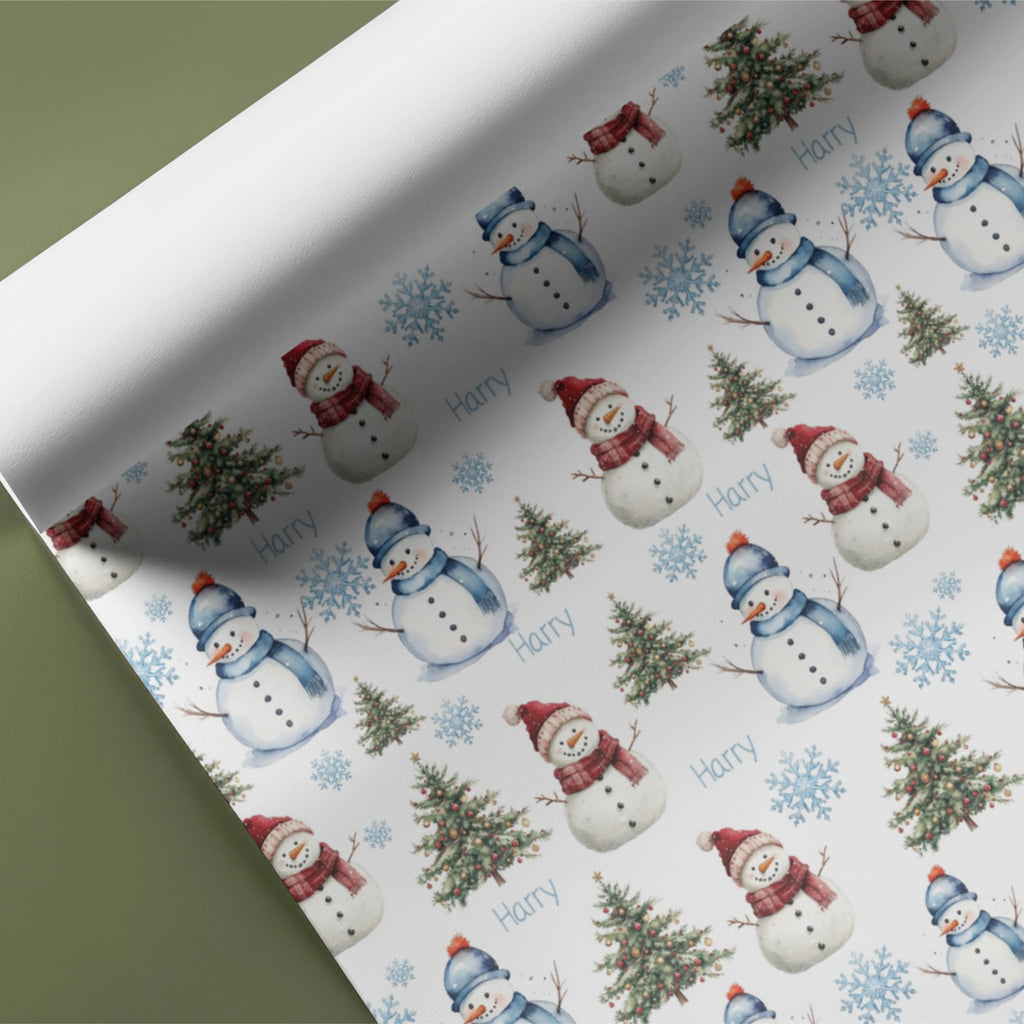 Snowmen Name Gift Wrap