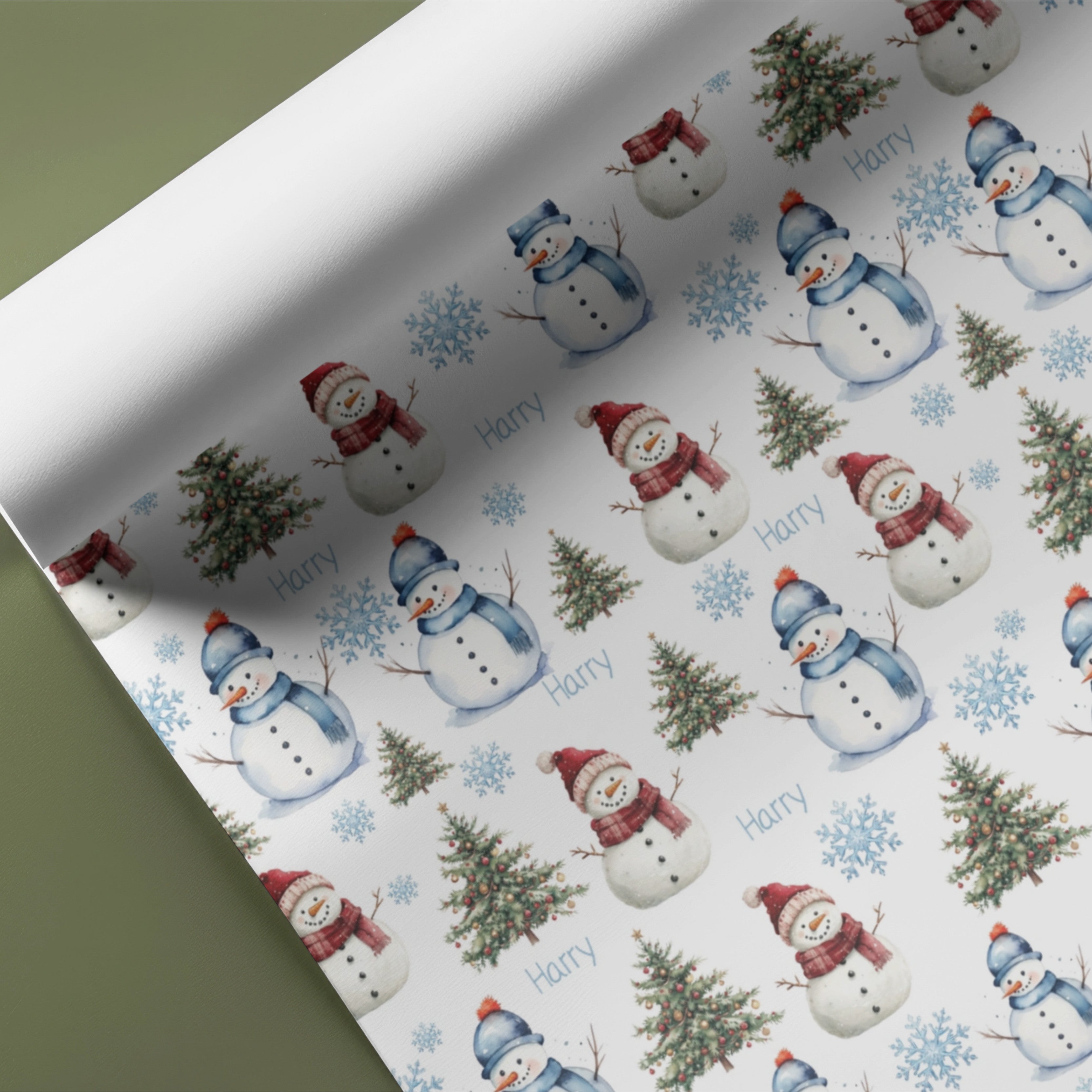 Snowmen Name Gift Wrap