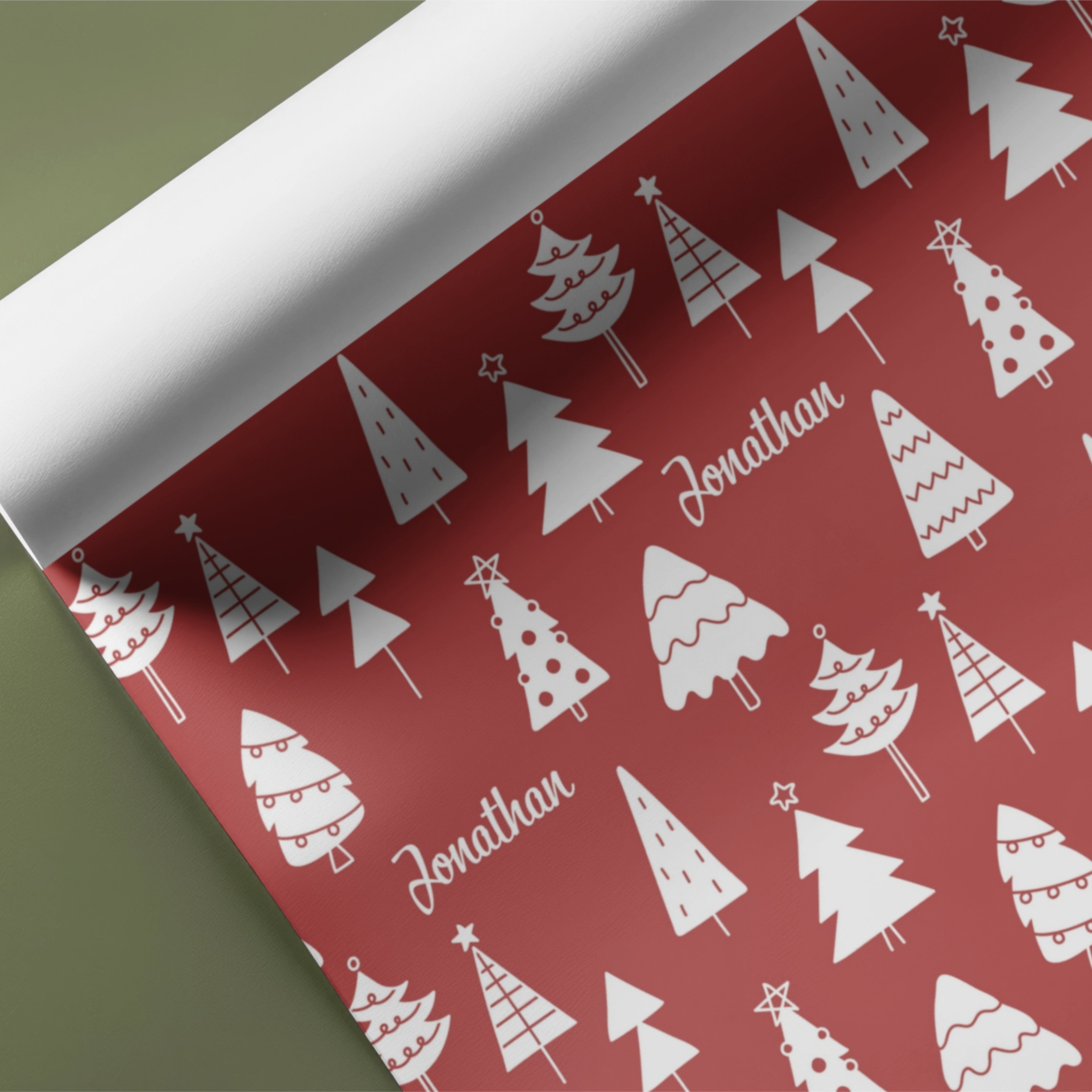 Christmas Trees Name Gift Wrap
