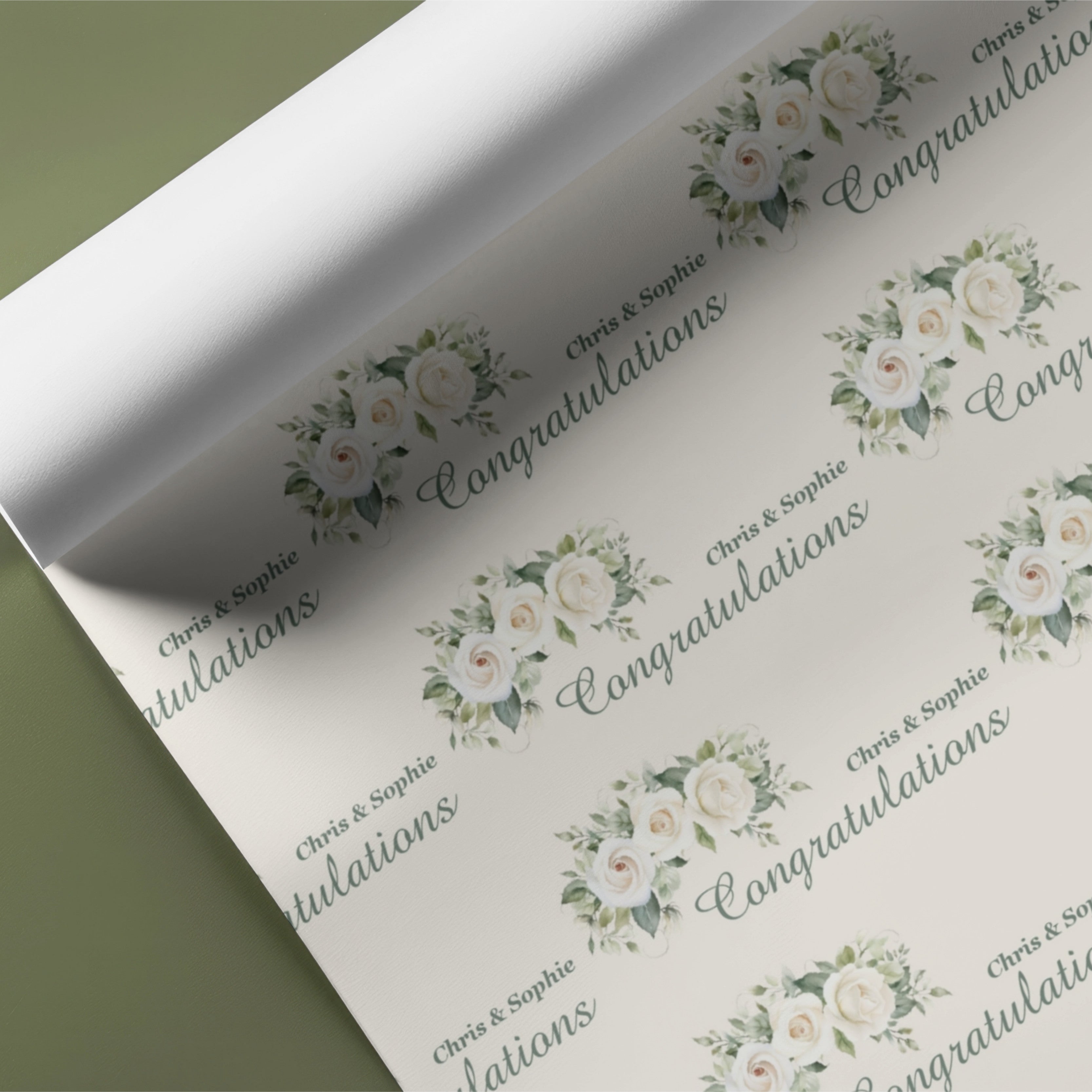 Congratulations Wedding Name Gift Wrap