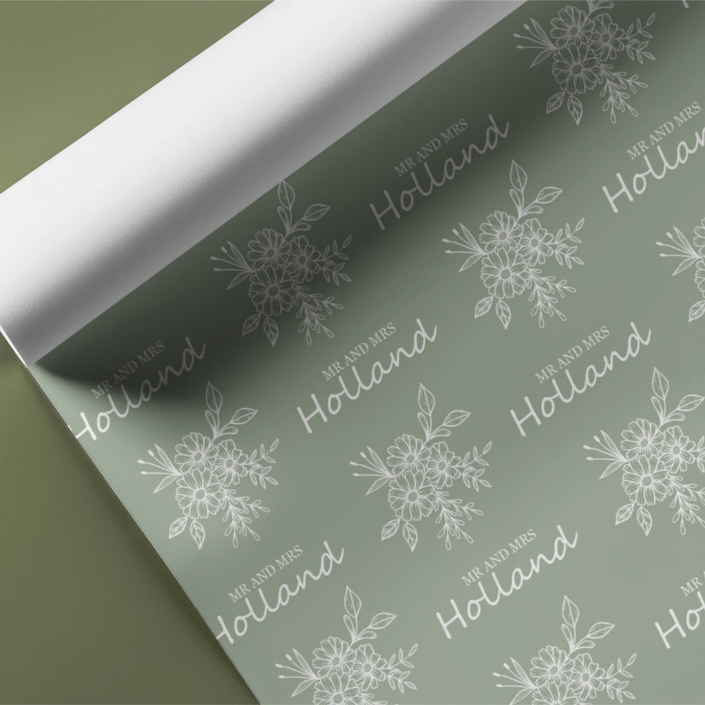 Bouquet Wedding Name Gift Wrap