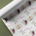 Floral Ring and Flower Wedding Name Gift Wrap
